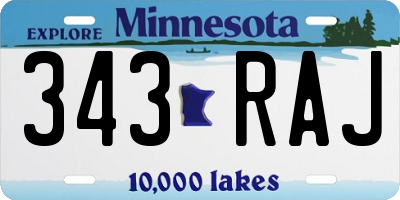 MN license plate 343RAJ