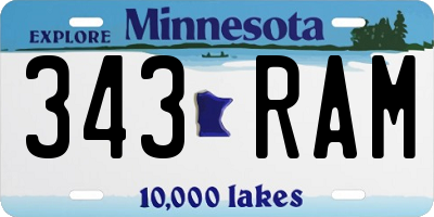 MN license plate 343RAM