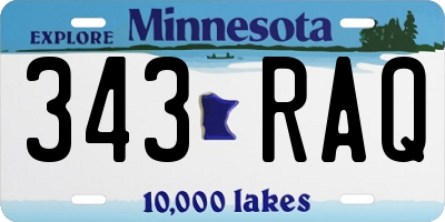 MN license plate 343RAQ
