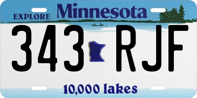 MN license plate 343RJF