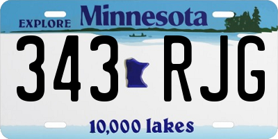 MN license plate 343RJG