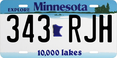 MN license plate 343RJH
