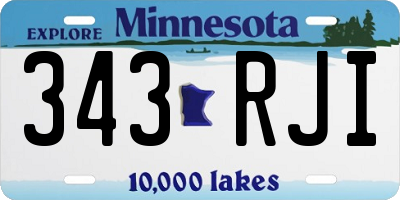 MN license plate 343RJI