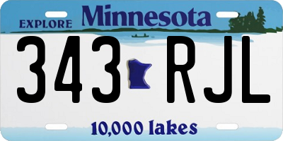 MN license plate 343RJL