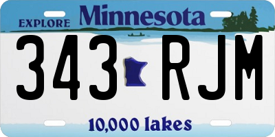 MN license plate 343RJM