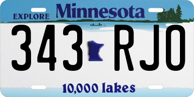 MN license plate 343RJO