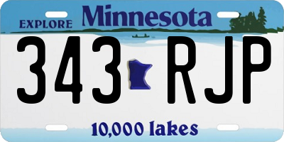 MN license plate 343RJP