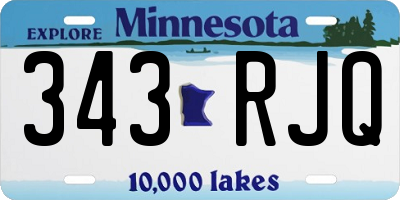 MN license plate 343RJQ