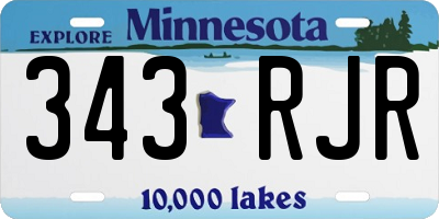 MN license plate 343RJR