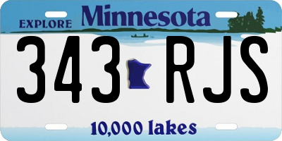 MN license plate 343RJS
