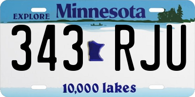 MN license plate 343RJU