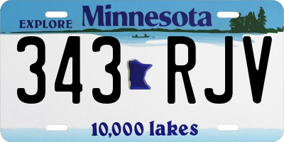 MN license plate 343RJV