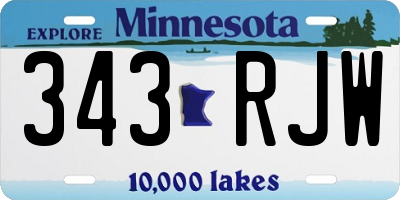 MN license plate 343RJW