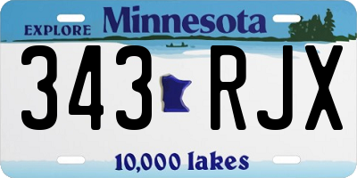 MN license plate 343RJX