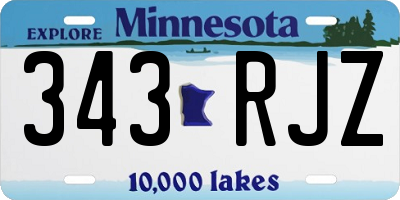 MN license plate 343RJZ