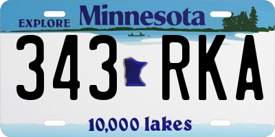 MN license plate 343RKA