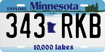 MN license plate 343RKB