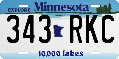 MN license plate 343RKC