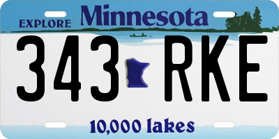 MN license plate 343RKE