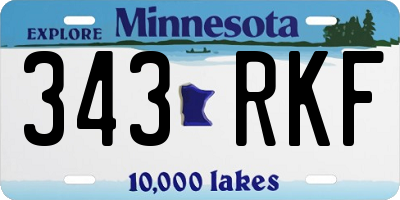 MN license plate 343RKF