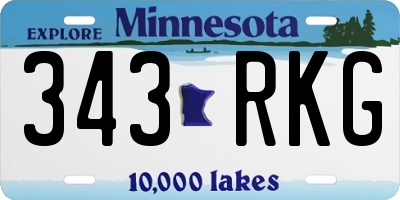 MN license plate 343RKG