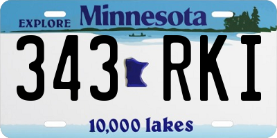 MN license plate 343RKI