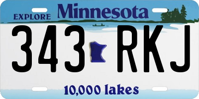 MN license plate 343RKJ