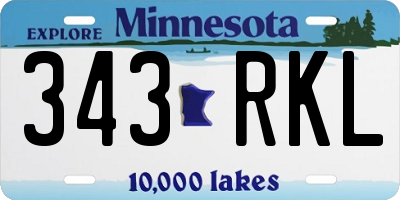 MN license plate 343RKL