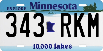 MN license plate 343RKM