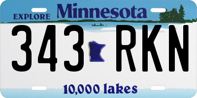MN license plate 343RKN