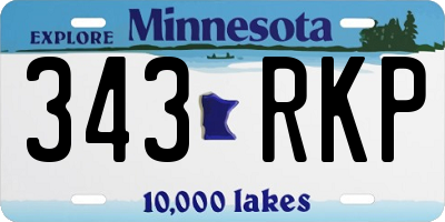 MN license plate 343RKP