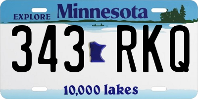 MN license plate 343RKQ