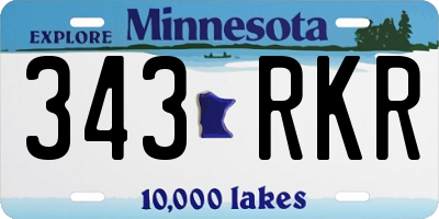 MN license plate 343RKR