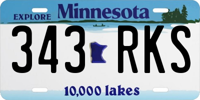 MN license plate 343RKS