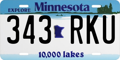 MN license plate 343RKU