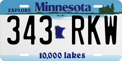 MN license plate 343RKW