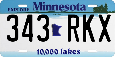 MN license plate 343RKX