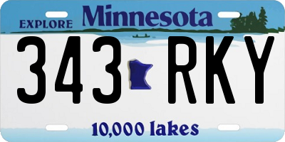 MN license plate 343RKY