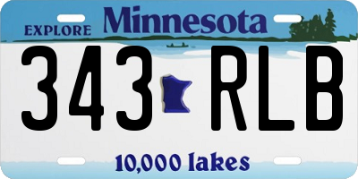 MN license plate 343RLB