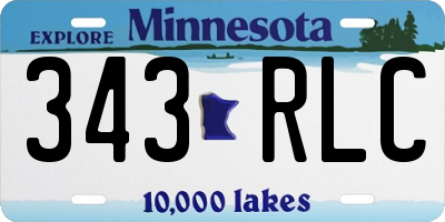 MN license plate 343RLC