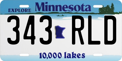 MN license plate 343RLD