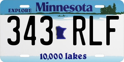 MN license plate 343RLF