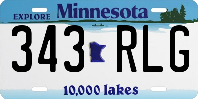 MN license plate 343RLG