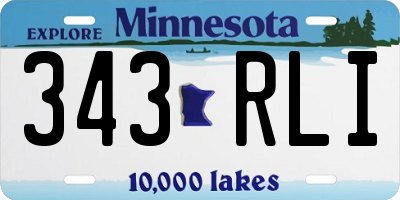 MN license plate 343RLI