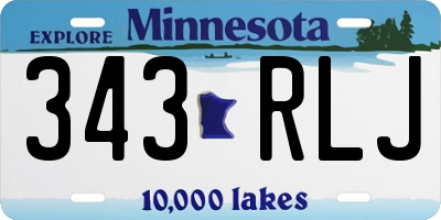 MN license plate 343RLJ