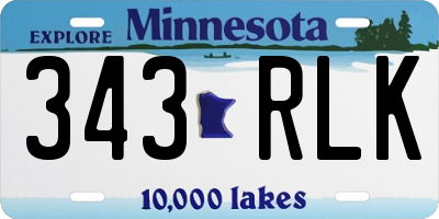 MN license plate 343RLK