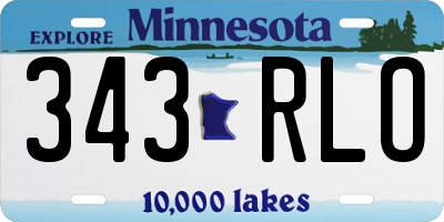 MN license plate 343RLO