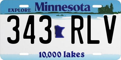 MN license plate 343RLV