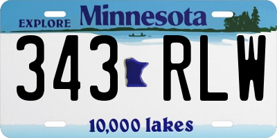 MN license plate 343RLW