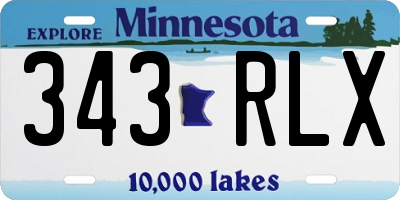 MN license plate 343RLX